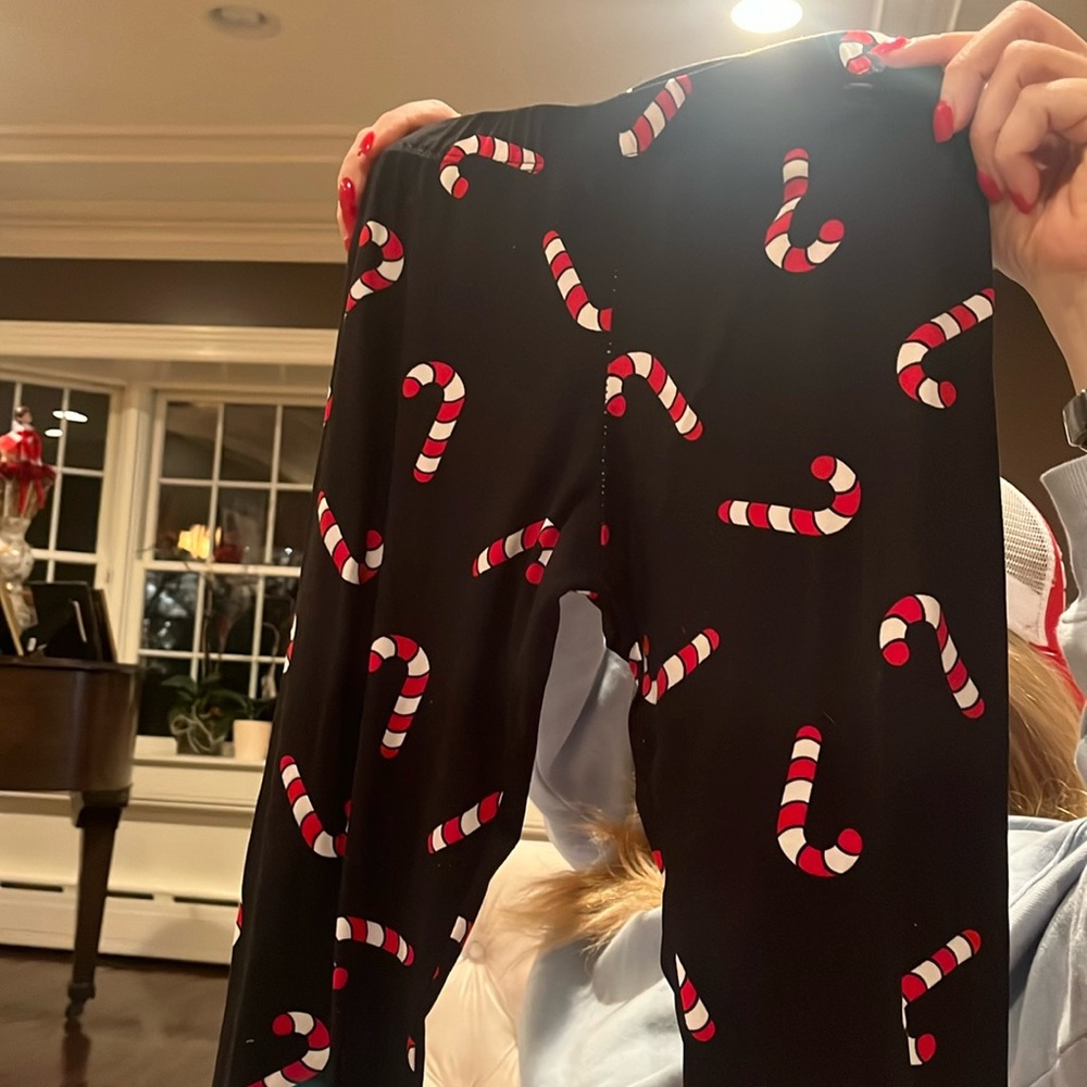 Candy Cane Leggings Size S